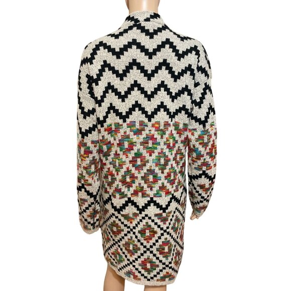 Dreamers Multicolor Zigzag Open Cardigan - Picture 3 of 3